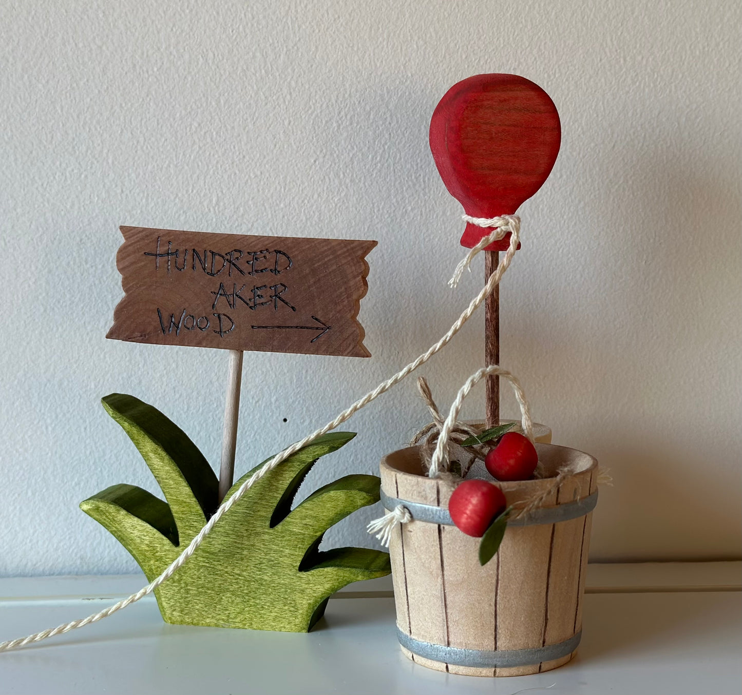 Balloon, Apple Garland, Bucket and Sign